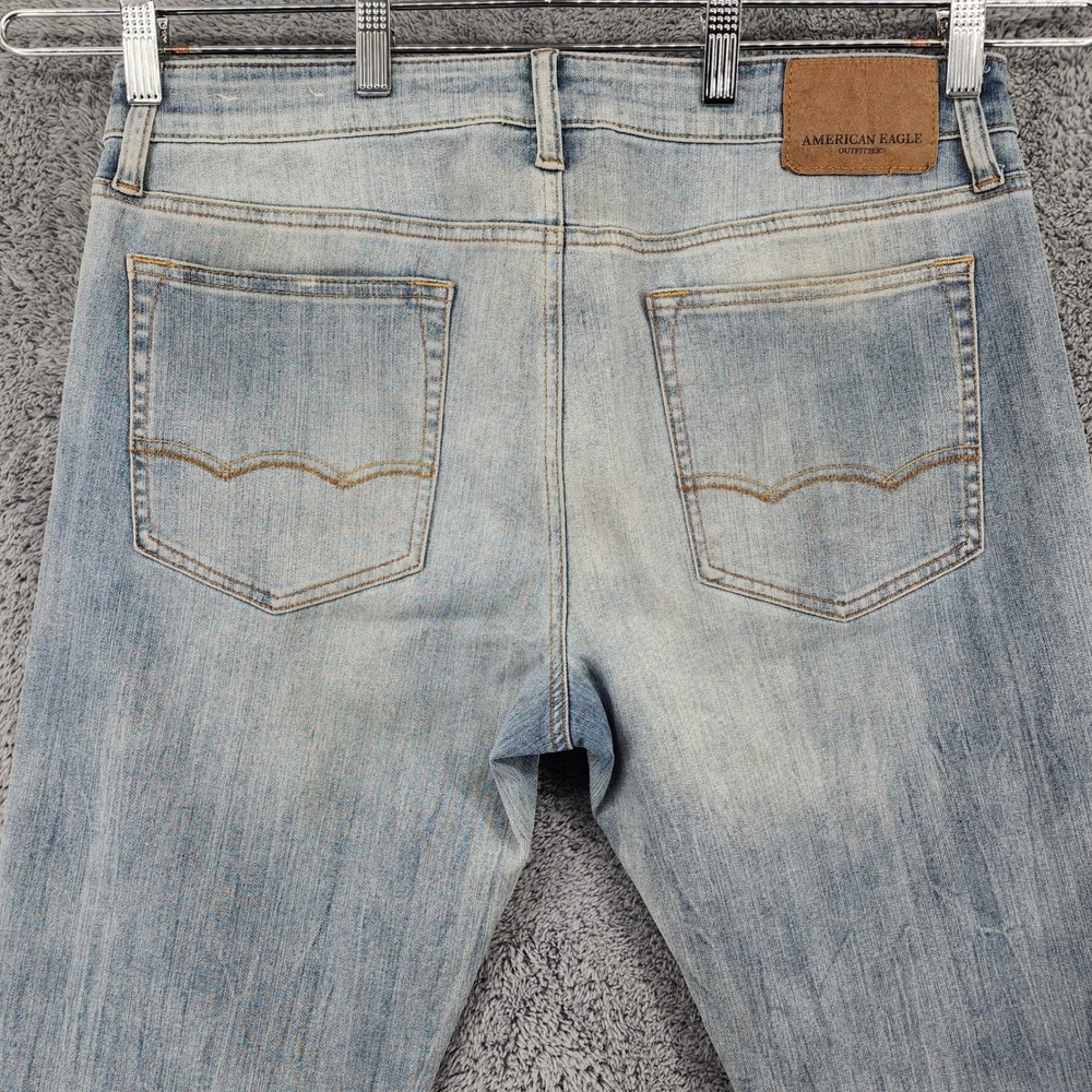 American Eagle Extreme Flex 4 Jeans Mens 34x30 Blue Stretch Denim Slim Straight - Picture 3 of 9
